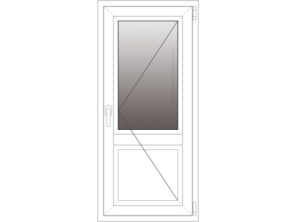 Балконная дверь 2100х700 мм (KBE Expert)