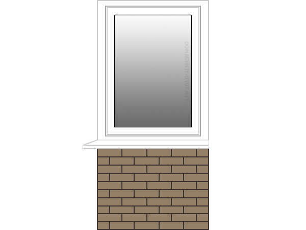 Алюминиевое окно на балкон 1 метр (левая сторона)
