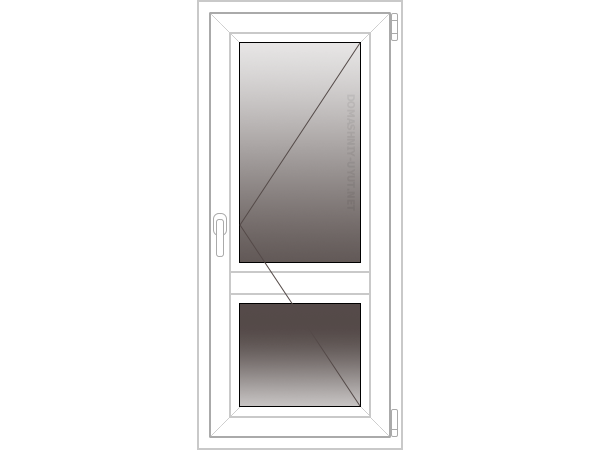 Прозрачная балконная дверь 2100х700 мм